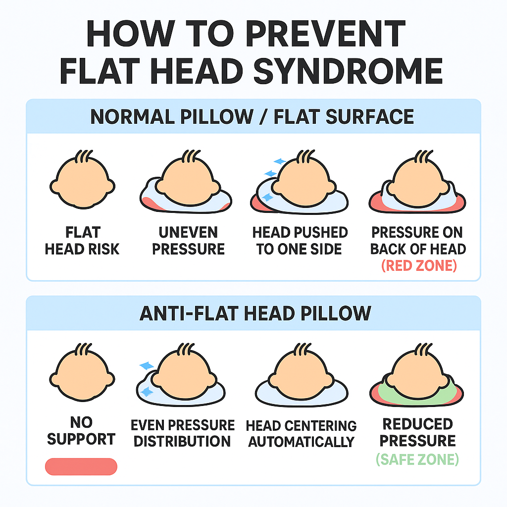 Anti flat baby pillow